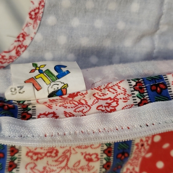 Vintage Jill Red, White, Yellow and Blue Patchwork Dress - Picture 7 of 8